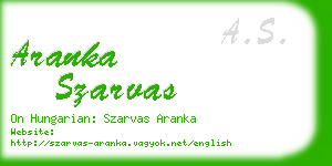 aranka szarvas business card